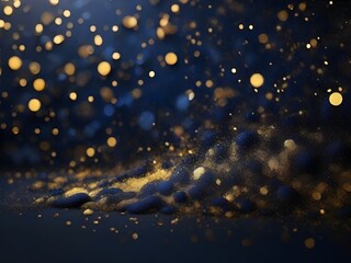 Blue and golden boken background