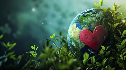 World health day plant earth and heart
