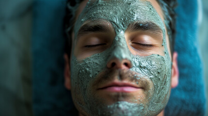 Soothing Spa Day - Man with a Revitalizing Face Mask