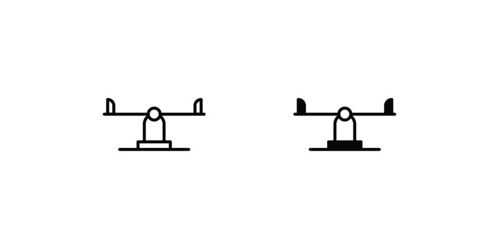 teeter tooter icon with white background vector stock illustration