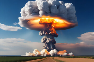 View of a cloud from a nuclear bomb explosion