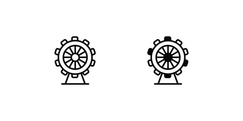 ferris wheel icon with white background vector stock illustration