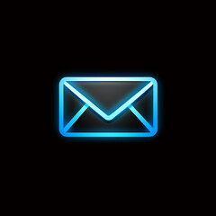 Fototapeta premium email icon, glowing blue with white accents сreated with Generative Ai