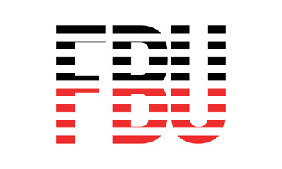 FBU three initial letter iconic line negative space minimal logo design vector template. monogram, abstract, wordmark, business, typography, minimalist, brand, company, flat, modern, unique, simple