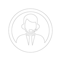 outline of the customer service icon