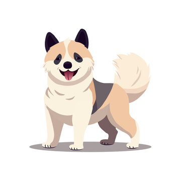 Dog of colorful set. This lovable illustration of a cute puppy brought to life with skillful design and cartoon artistry against a blank white canvas. Vector illustration.