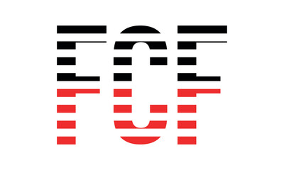 FCF three initial letter iconic line negative space minimal logo design vector template. monogram, abstract, wordmark, business, typography, minimalist, brand, company, flat, modern, unique, simple