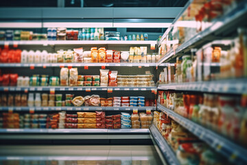 Blurred background grocery supermarket. shopping mall background,