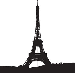 Silhouette and isolate Eiffel tower at Paris of France.