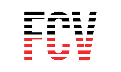 FCV three initial letter iconic line negative space minimal logo design vector template. monogram, abstract, wordmark, business, typography, minimalist, brand, company, flat, modern, unique, simple