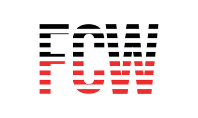 FCW three initial letter iconic line negative space minimal logo design vector template. monogram, abstract, wordmark, business, typography, minimalist, brand, company, flat, modern, unique, simple