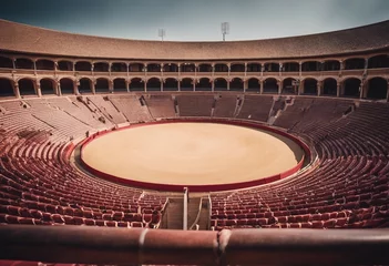 Foto auf Acrylglas Empty round bullfight arena in Spain Spanish bullring for traditional performance of bullfight © ArtisticLens