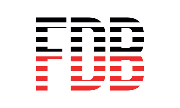 FDB three initial letter iconic line negative space minimal logo design vector template. monogram, abstract, wordmark, business, typography, minimalist, brand, company, flat, modern, unique, simple