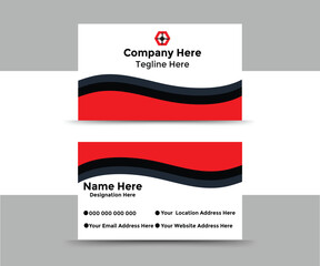 white color Geometric Shape Corporate Business card Design layout template.
