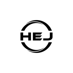HEJ letter logo design with white background in illustrator, cube logo, vector logo, modern alphabet font overlap style. calligraphy designs for logo, Poster, Invitation, etc. - obrazy, fototapety, plakaty