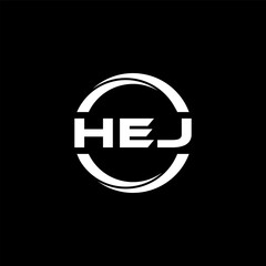 HEJ letter logo design with black background in illustrator, cube logo, vector logo, modern alphabet font overlap style. calligraphy designs for logo, Poster, Invitation, etc. - obrazy, fototapety, plakaty