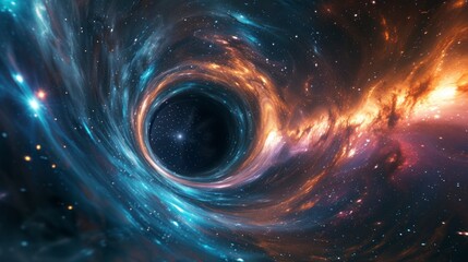 wormhole in space in the real universe in high resolution and sharpness - obrazy, fototapety, plakaty