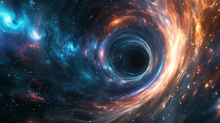 Wormhole in space in the real universe in high resolution and high sharpness. real universe concept