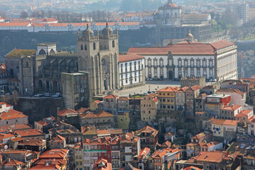 Portugal. Porto. Aerial view over the city Portugal. Porto. Aerial view over the city