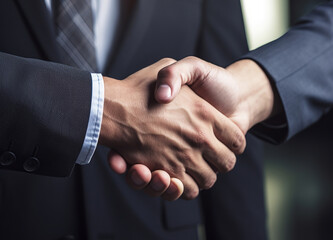Businessmen making handshake with partner, teamwork and successful business