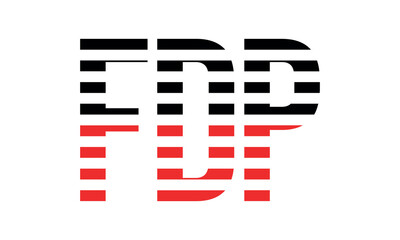 FDP three initial letter iconic line negative space minimal logo design vector template. monogram, abstract, wordmark, business, typography, minimalist, brand, company, flat, modern, unique, simple