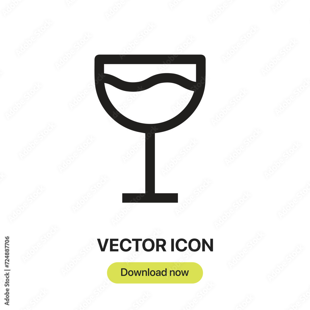 Poster wine glass icon vector. linear-style sign for mobile concept and web design. wine glass symbol illus