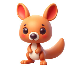 3d rendered illustration of a kangaroo. Realistic 3d high quality isolated render
