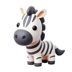 3d render zebra toy cartoon style. Realistic 3d high quality isolated render