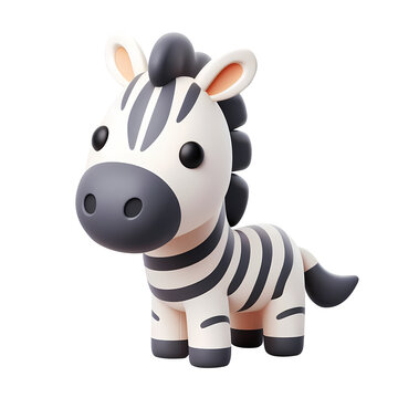 3d render zebra toy cartoon style