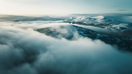 Obraz premium fog over the mountains