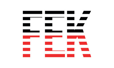 FEK three initial letter iconic line negative space minimal logo design vector template. monogram, abstract, wordmark, business, typography, minimalist, brand, company, flat, modern, unique, simple