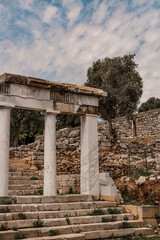 Fototapeta premium arch entrance, stone stairs, ancient ruins of historical heritage city of Kaunos
