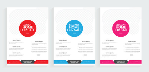 Real estate flyer design. Editable new style leaflet design. Property marketing handout, poster, and pamphlet design.