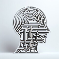 Labyrinth in the head. 3D Rendering.
