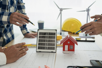 Construction crews begin new project plans to discuss a renewable energy construction project that...