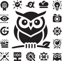 set of owl icons