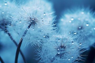 Close up dandelion on a blue background
Generation AI