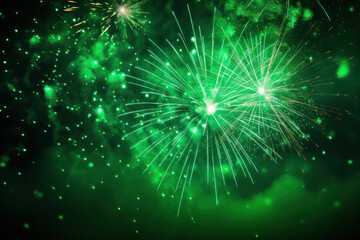 Fototapeta premium Glimmering Night Celebration: A Dazzling Display of Fireworks Illuminating the Dark Sky
