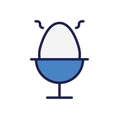 05 boil egg icon with white background vector stock illustration