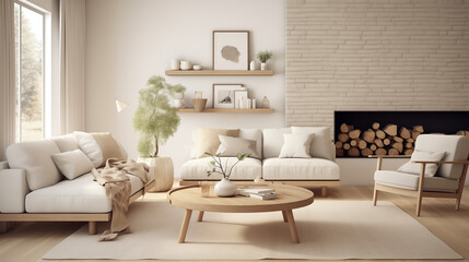 Modern living room with a cozy sofa and elegant decor