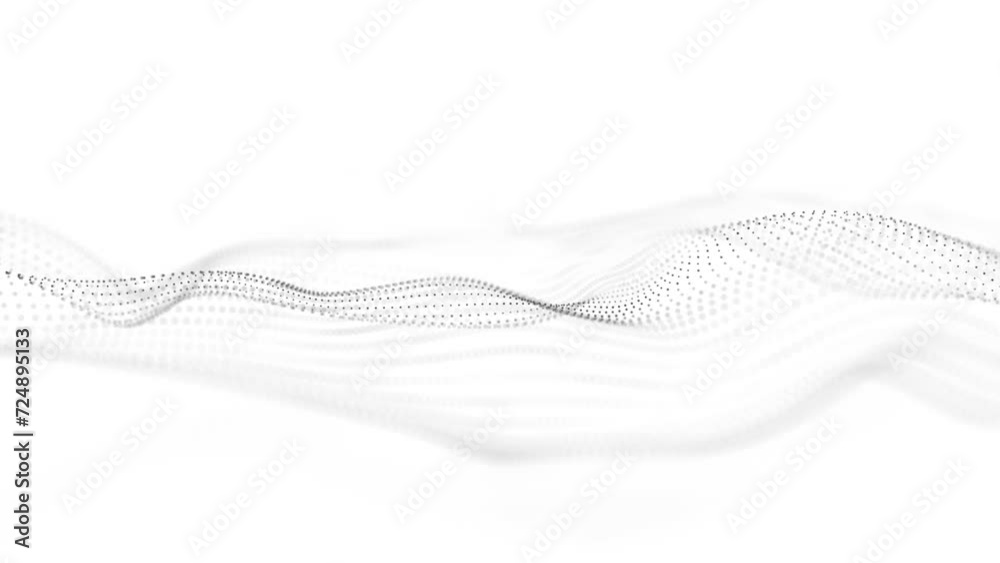Aufkleber digital dynamic wave of particles. abstract white futuristic background. big data visualization. 3d 