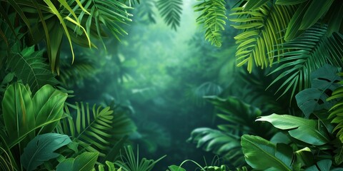 Dense Green Forest With Abundance of Leaves