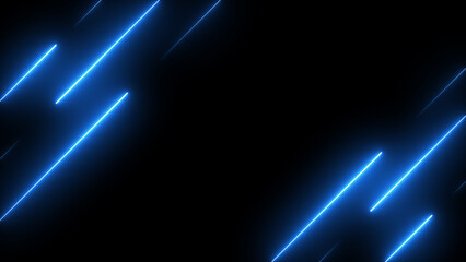 Fototapeta na wymiar Abstract blue neon lights on a dark background.