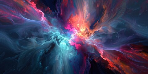 Fototapeta premium Vibrant Abstract Painting With Colorful Colors and Shapes