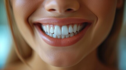 Obraz premium a close up of a woman's face with a toothbrush in her mouth and a toothpaste in the foreground of the image of the woman's mouth.