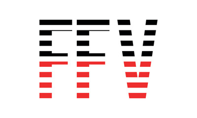 FFV three initial letter iconic line negative space minimal logo design vector template. monogram, abstract, wordmark, business, typography, minimalist, brand, company, flat, modern, unique, simple