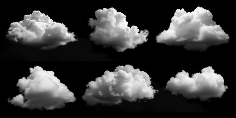 A Group of Clouds Floating in the Sky - obrazy, fototapety, plakaty