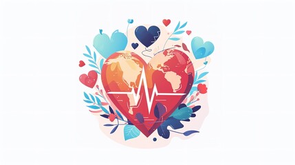 World health day vector illustration - obrazy, fototapety, plakaty