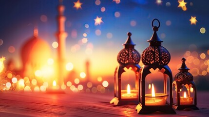 burning candles in the Mosque 