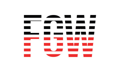 FGW three initial letter iconic line negative space minimal logo design vector template. monogram, abstract, wordmark, business, typography, minimalist, brand, company, flat, modern, unique, simple